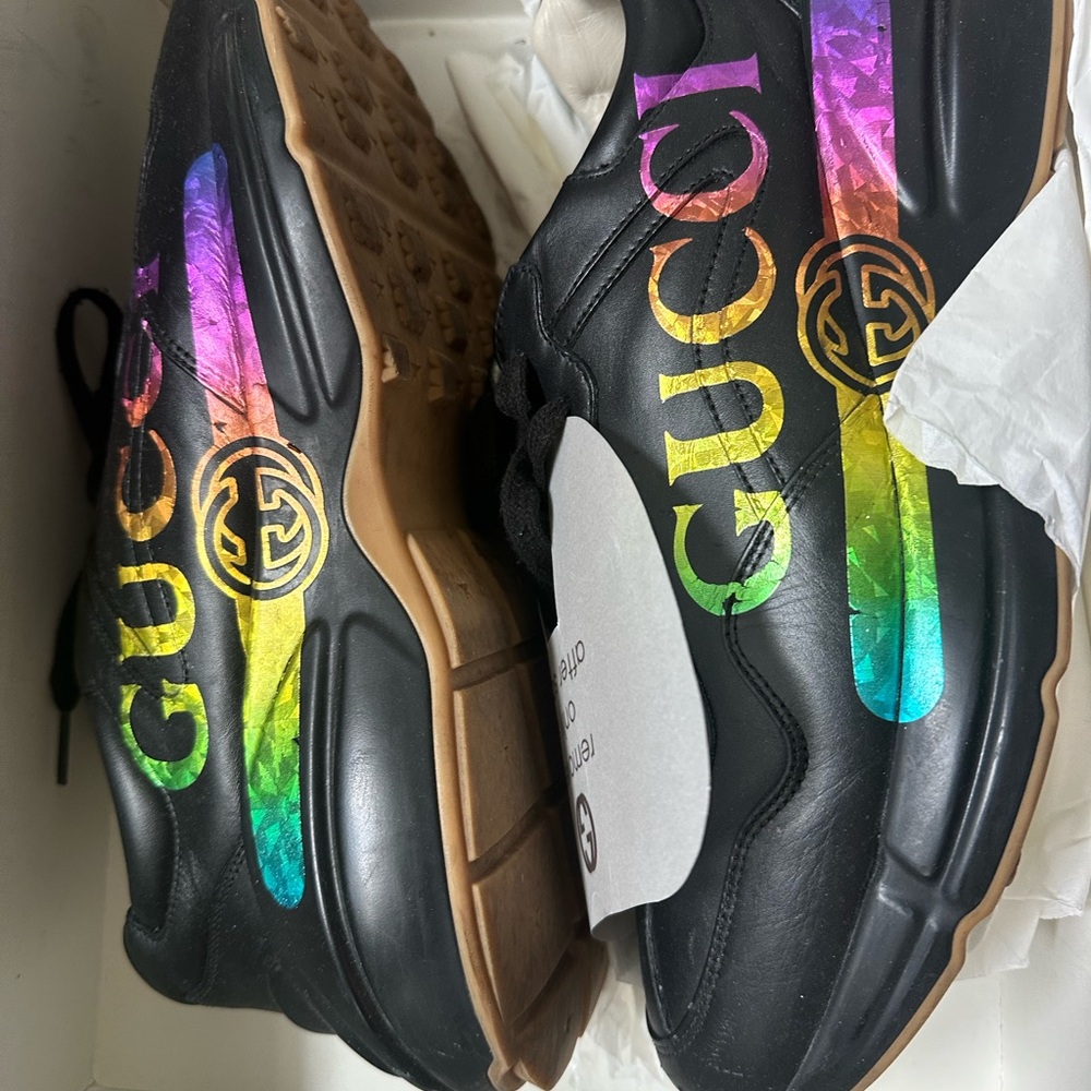Gucci Rhython Gum Size 11 Rainbow - Picture 2 of 16